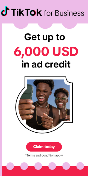TikTok for Business — Jusqu'à 54 500 MAD de crédit publicitaire, Claim today